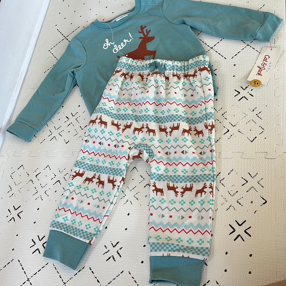 Cat and Jack Christmas matching set